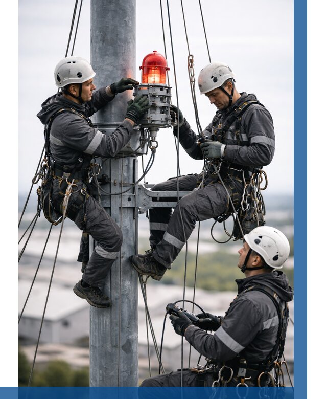 Монтаж заградительных огней в Красноуфимске от 8633 р. | ВЫСОТНИК-Крф