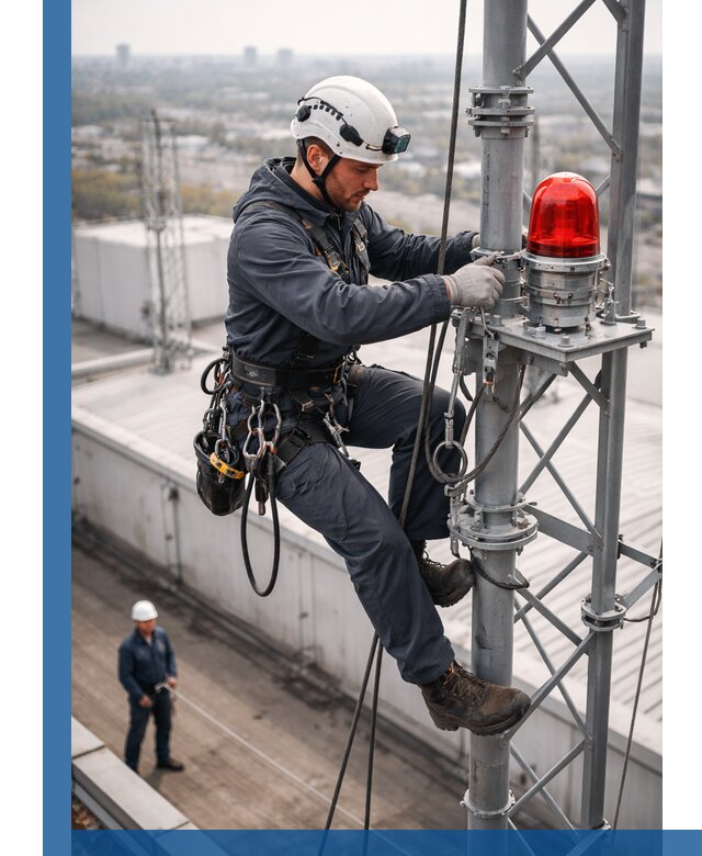 Монтаж заградительных огней и обслуживание объектов в Красноуфимске