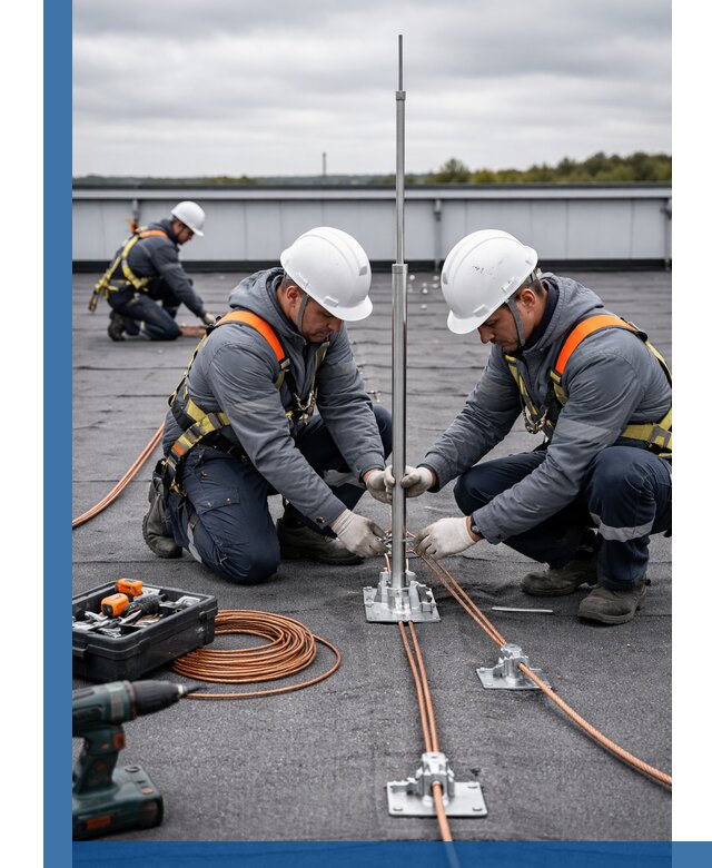 Монтаж молниезащиты на кровле в Красноуфимске под ключ с гарантией