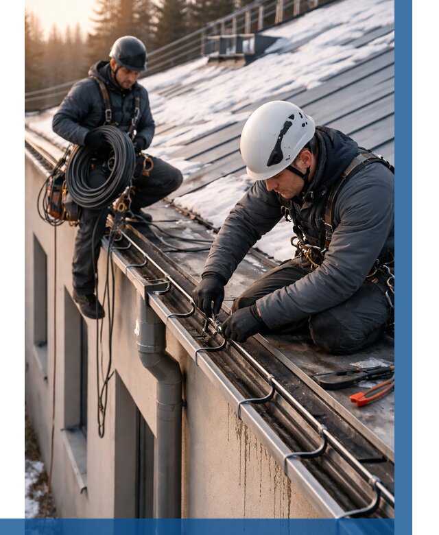 Монтаж греющего кабеля на кровле в Красноуфимске от 457 р. | ВЫСОТНИК-Крф