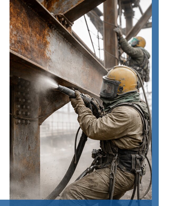 Пескоструйная очистка металлоконструкций в Красноуфимске по 609 р. ВЫСОТНИК-Крф