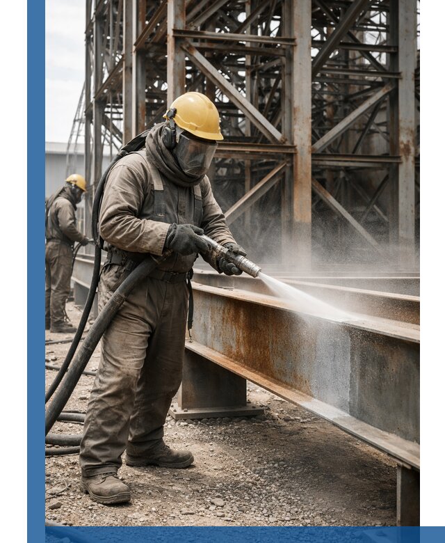 Пескоструйная очистка металлоконструкций в Красноуфимске промышленная