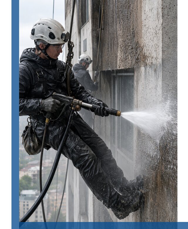 Гидроструйная очистка фасадов и конструкций в Красноуфимске