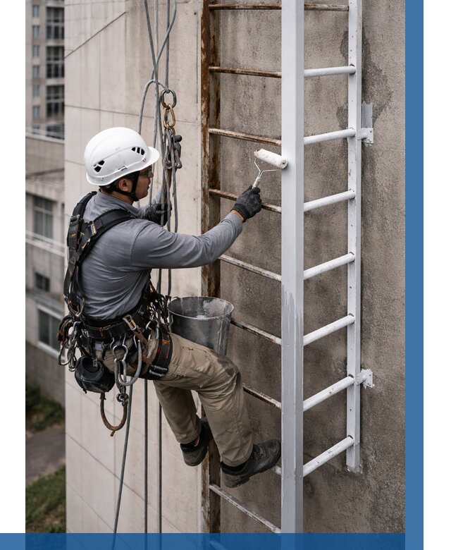 Покраска пожарных лестниц в Красноуфимске от 4571 р. | ВЫСОТНИК-Крф