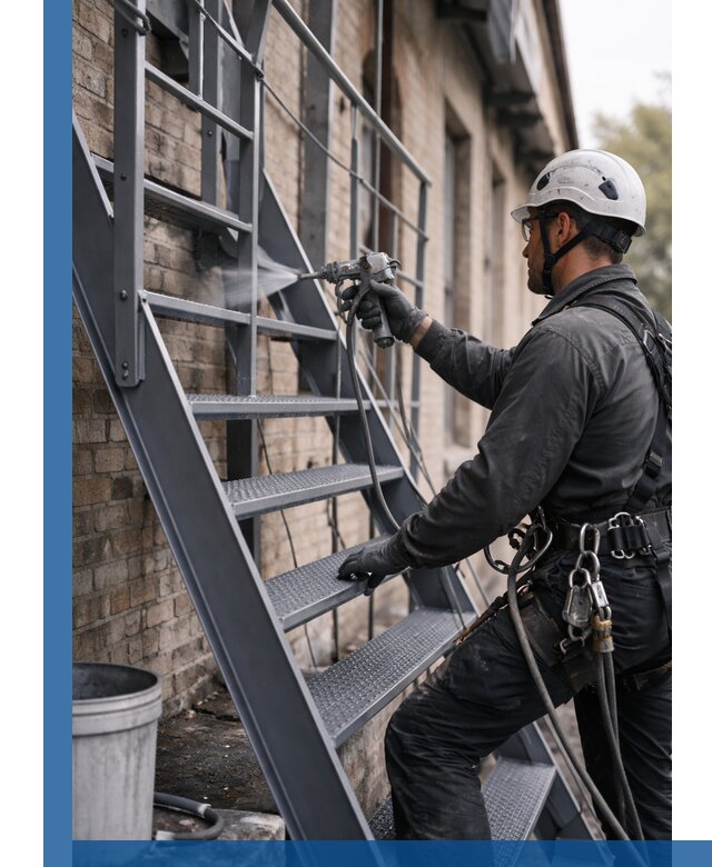 Покраска и антикоррозионная защита пожарных лестниц в Красноуфимске