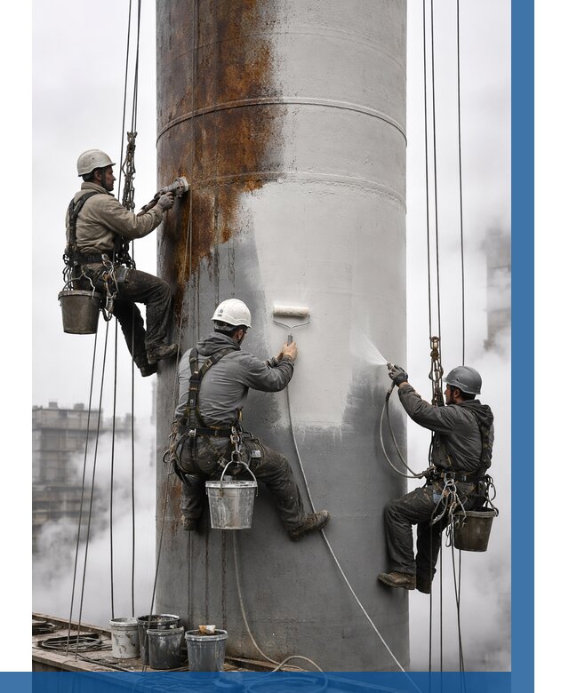 Покраска дымовых труб в Красноуфимске от 8633 р. | ВЫСОТНИК-Крф