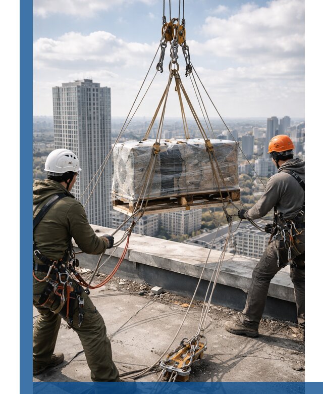 Подъем и монтаж крупногабаритных грузов на крышу в Красноуфимске