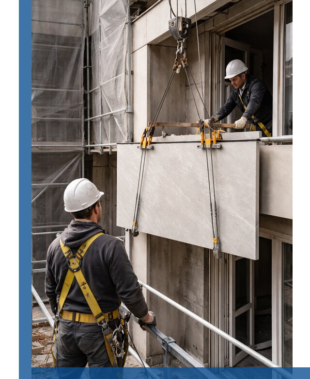 Подъем керамогранита на этаж в Красноуфимске грузчиками и техникой