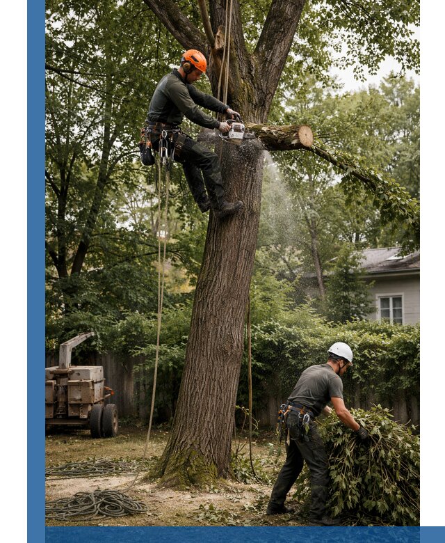 Кронирование деревьев в Красноуфимске, безопасная высотная обрезка