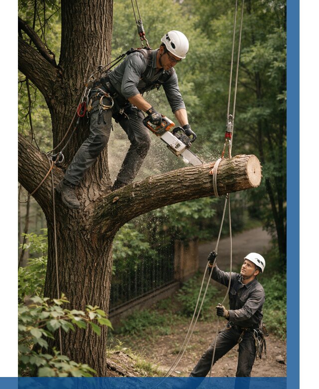 Спил деревьев альпинистами в Красноуфимске от 8126 р. | ВЫСОТНИК-Крф