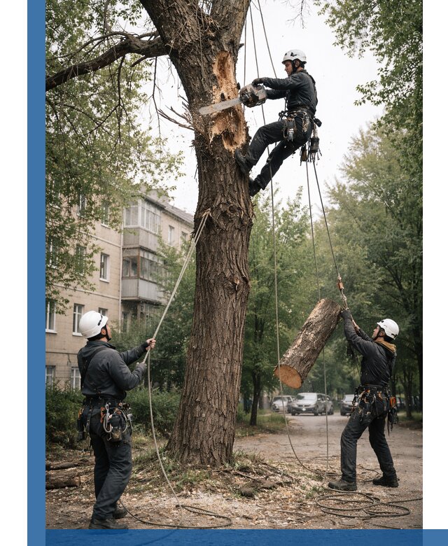 Срочное удаление аварийных деревьев в Красноуфимске с гарантией безопасности