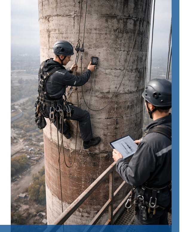 Обследование дымовой трубы в Красноуфимске от 8126 р. | ВЫСОТНИК-Крф
