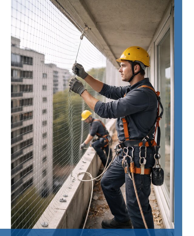 Монтаж сетки от птиц в Красноуфимске от 4571 р. | ВЫСОТНИК-Крф